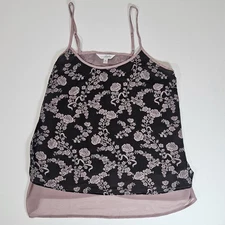 Charming Charlie Tank Top Womens Medium Floral Sleeveless Layered Sheer Blouse