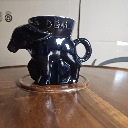 Vintage 1988 Frankoma DEM Political Democrat Donkey Coffee Cup Mug Planter 4”