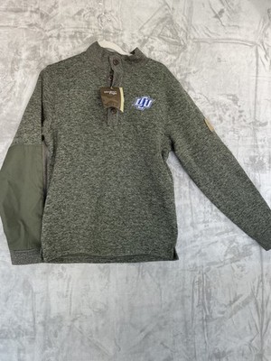 Northern Flight Pullover Mens Small Green Quarter Button Up LCU Logo Patch