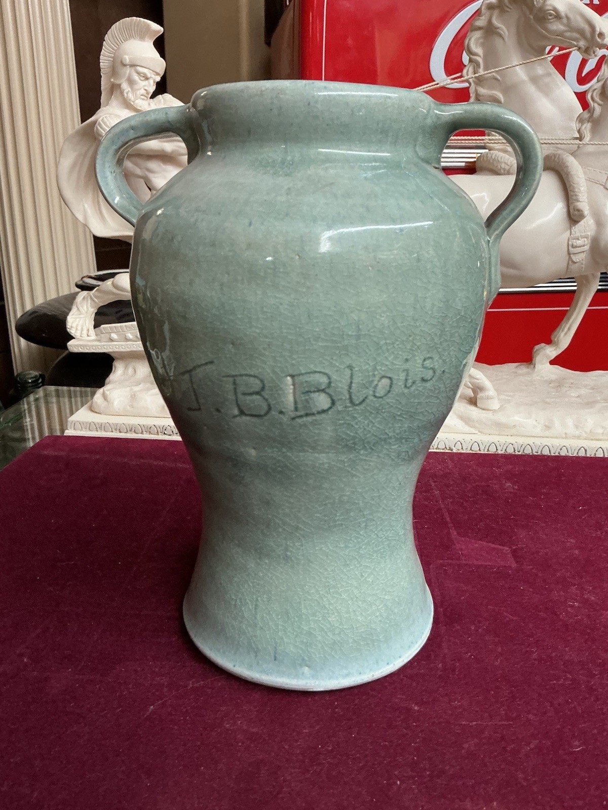 Ultra Rare Antique 1930 Stanley Stockton Pottery Vase Art Pottery 10 Inch Tall.