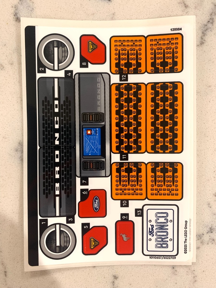 ダイタク　シブゴゴ カード LEGO STICKER SHEET for 42213 Ford Bronco SUV, New & Genuine! | eBay