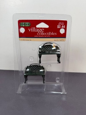 Lemax Village PATIO BENCH SET OF 2 Figurine Christmas Set 2003 34897W