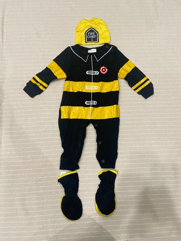 Bebé Niño 1er BOMBRERO Halloween 3 Piezas Disfraz Halloween por Rubíes 6-12 Lunes Foto 2 de 4