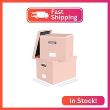 2 Pack File Storage Organizer, Portable File Box with Lid, Fit for Letter/Legal