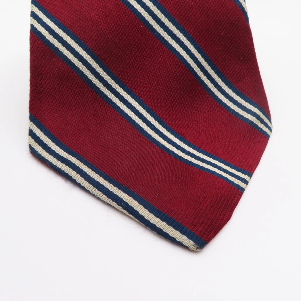 Corbata de seda Stafford roja azul blanca a rayas Repp 4" ancho 58" largo EE. UU. Foto 2 de 4
