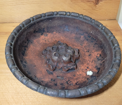 Antique Cast Iron Umbrella Stand Tray 8-3/8" Bowl vintage Victorian Garden - Picture 2 of 7