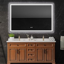 Modern LED Vanity Mirror Bathroom Mirror Antifog Dimmable Light Makeup Mirror