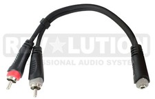 3.5mm Stereo Jack - 2 RCA Plug DJ Audio Cable