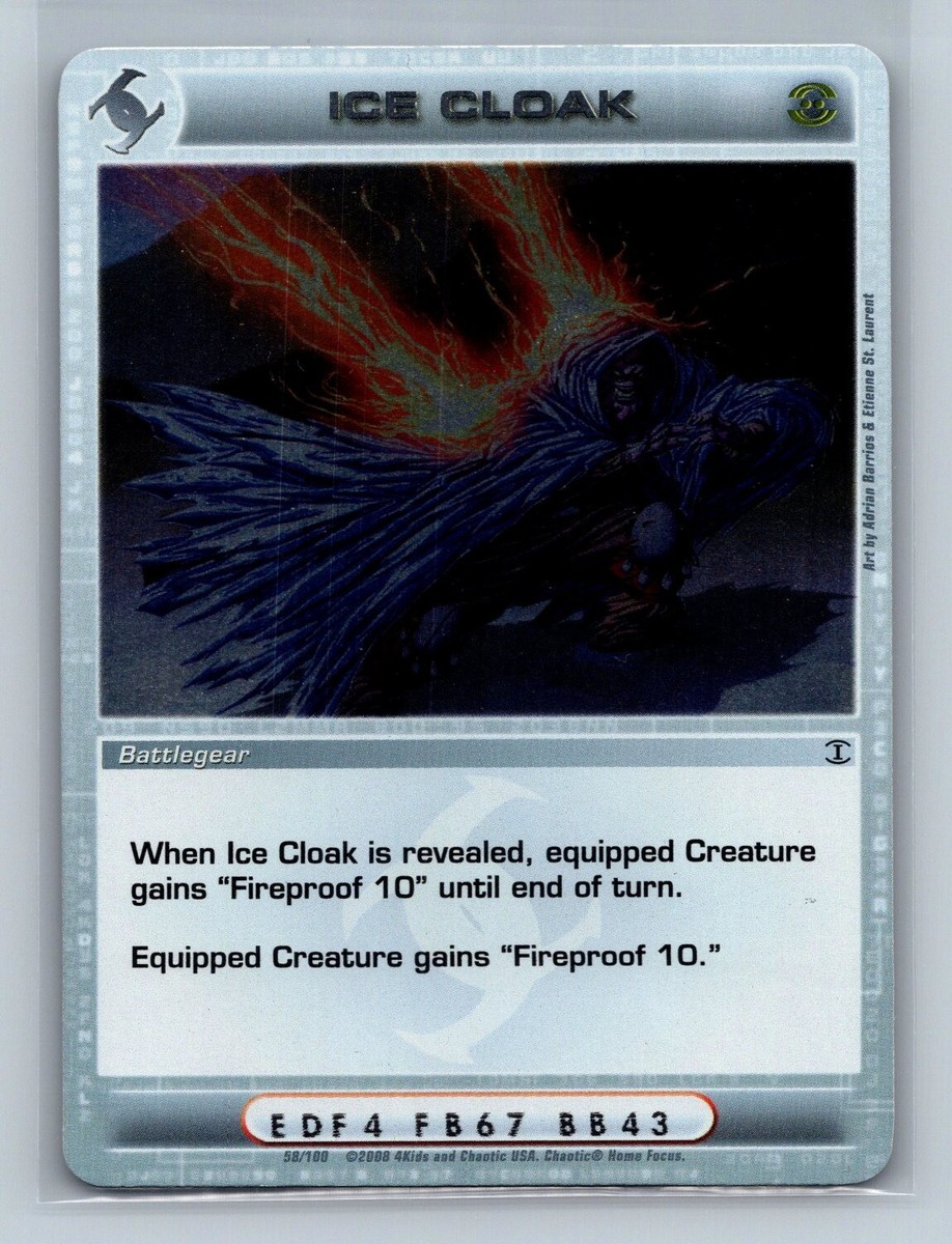Chaotic TCG - Ice Cloak 58/100 - FOIL RARE - Zenith of the Hive | eBay