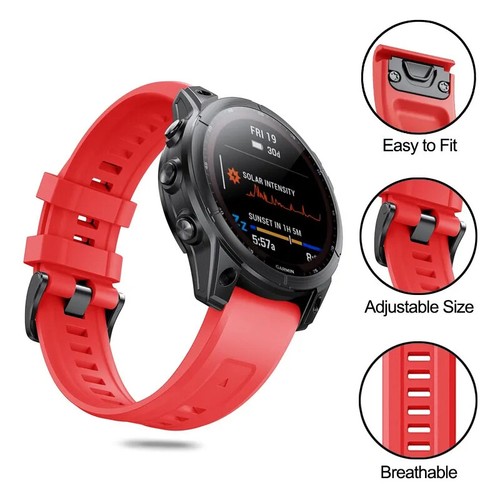Quick Release For Garmin Fenix 3 5 6 6X 6S 7 7X Band Strap Accessories Silicone - Picture 5 of 24