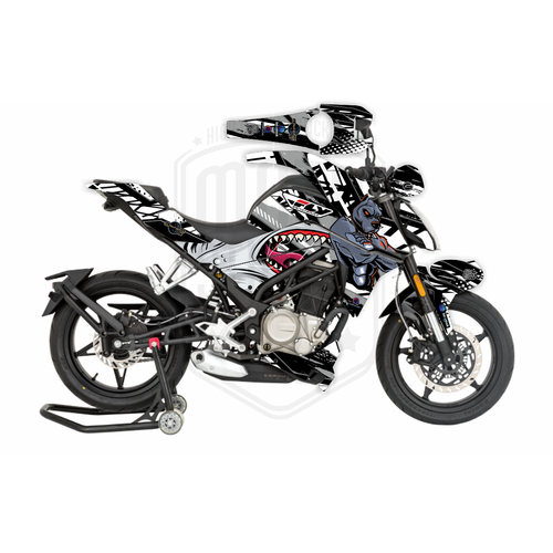 CF MOTO 250NK 2017-2022 Juego de pegatinas kit gráfico perro y tiburón azul - Imagen 5 de 9