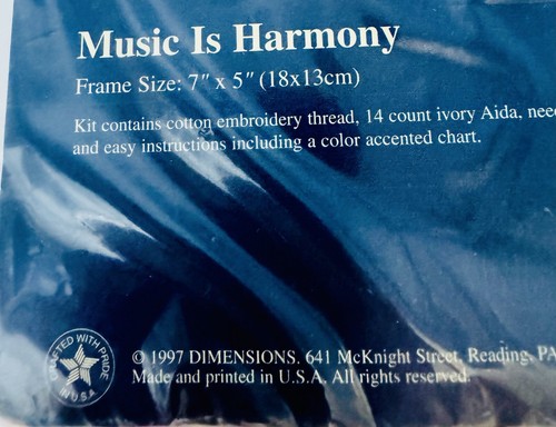 Dimensions Counted Cross Stitch Kit “Music Is Harmony” #16656 Vintage Violin - Picture 4 of 6