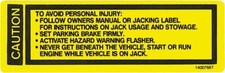 Reproduction Jack Base Caution Decal For 1973-1979 Chevy And Gmc Pickup Trucks