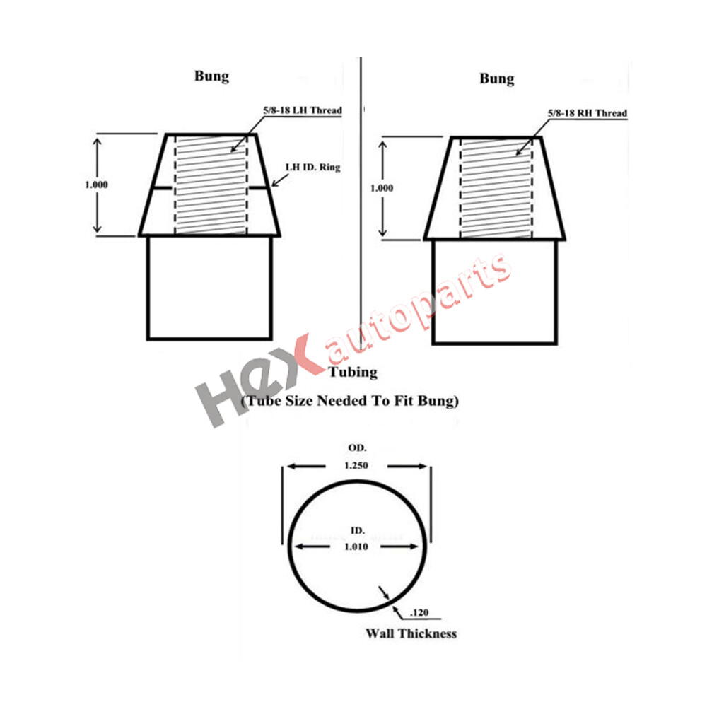 Economy Panhard Bar Kit 3/4 x 3/4-16 Heim Joint 3/4 Steel Cone Bungs