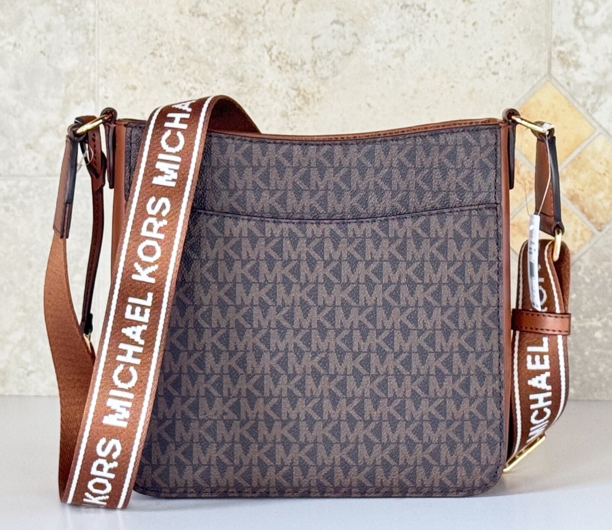 Michael Kors Jet Set Travel Small Shoulder Messenger Bag MK Brown
