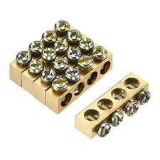5 x Terminal Ground Bar Brass 4 Positions for Electrical Distribution