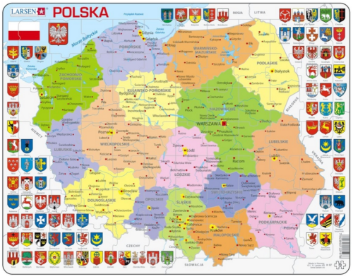 Political Map of Poland/Polska - Frame/Board Jigsaw Puzzle 29cm x 37cm (LRS K97) - Picture 1 of 1