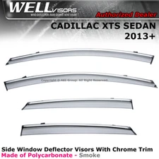 WELLvisors for Cadillac XTS SEDAN 13-19 Deflectors Window Side Visor Chrome