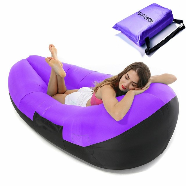Inflatable Lounger Air Sofa Couch Blow Up Pool Float Beach Hammock Chair Bed