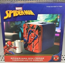 Marvel Spider-Man 4-Liter Mini Fridge Thermoelectric Cooler | Holds 6 Cans