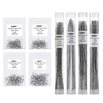 AZ Dental Orthodontic Wire Preformed Ligature Ties Long Short Twist 100pcs/Pack