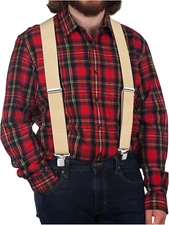 CLASSIC Mens Heavy-Duty Suspender: 2-Inch Wide, Sturdy Clips, X-Back, Adjustable