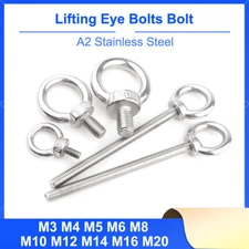 Lifting Eye Bolts Bolt A2 Stainless Steel Male Metric M3M4M5M6M8M10M12M14M16M20