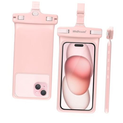 Waterproof Phone Pouch, Waterproof Phone Case for iPhone 15 1 Pack - Pink7.0