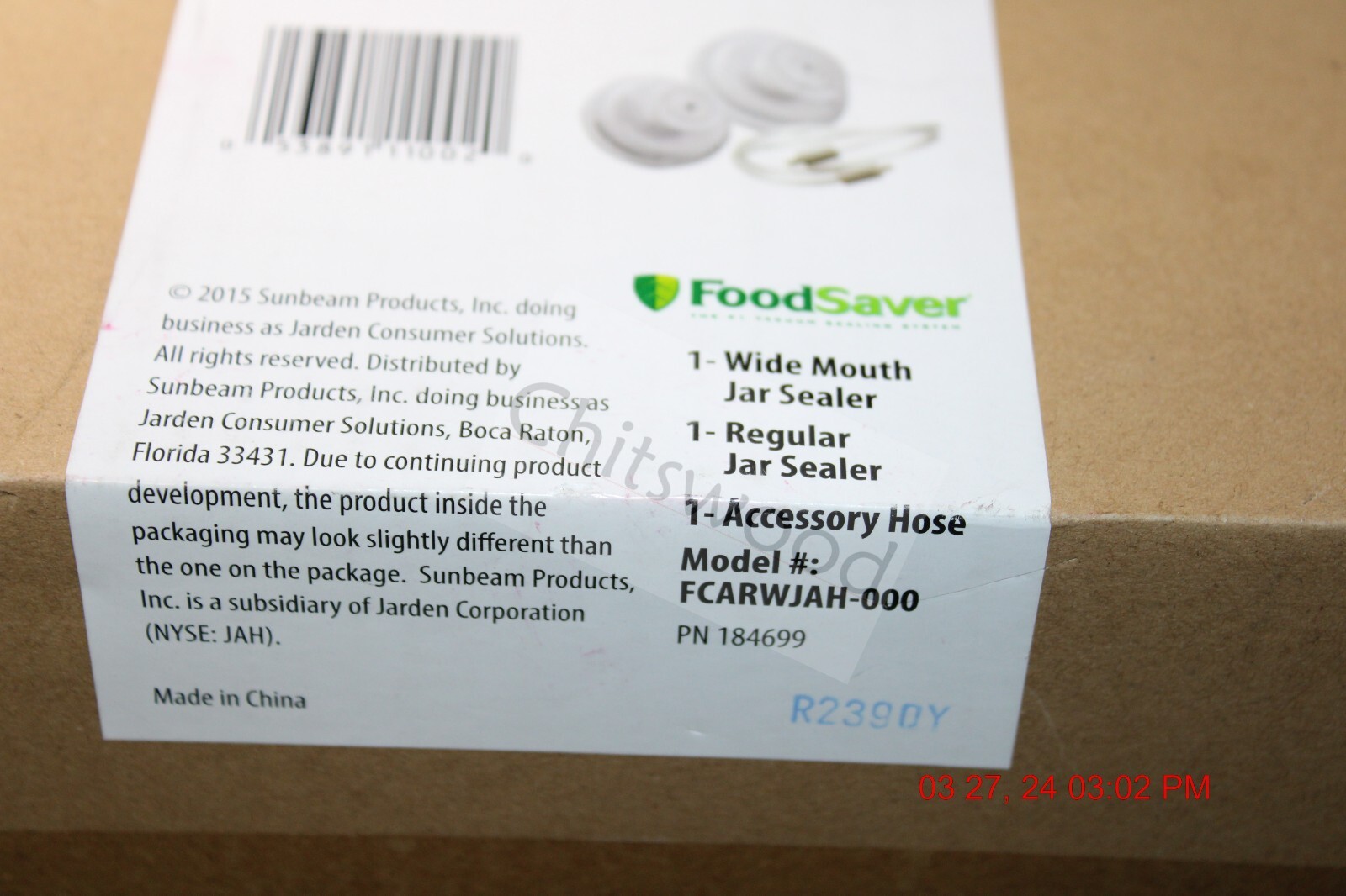 FoodSaver Vacuum Sealer Jar Kit wide mouth / regular & hose DEW