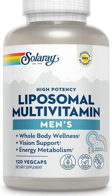 Solaray Liposomal Multivitamin for Men, Enhanced 120 Count, Exp 06/25