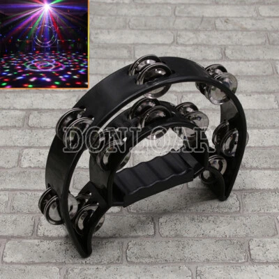 SUNDELY UK BLACK Moon Tambourine Percussion 20Jingle Shaker Musical Instrument Bells KTV