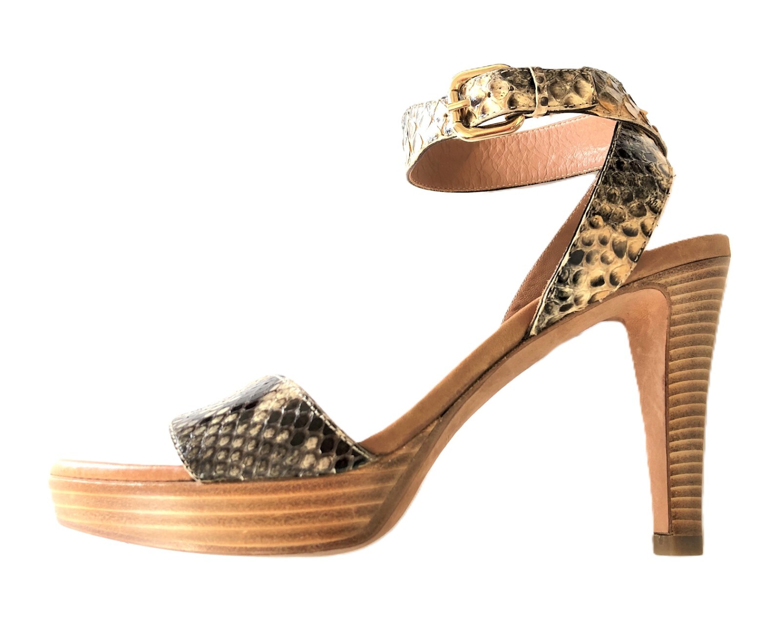 FRATELLI ROSSETTI python print leather platform s… - image 2