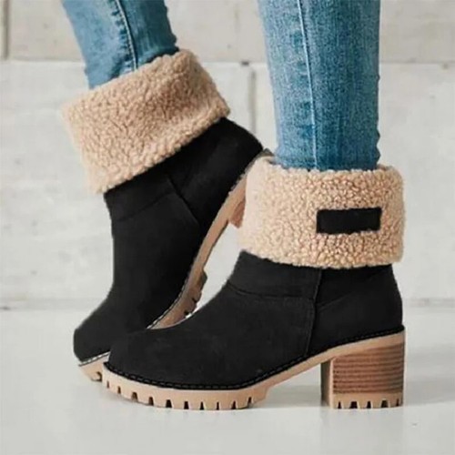 Winter Fur Warm Snow Boots Warm wool booties Comfortable Shoes Casual Mid Boots