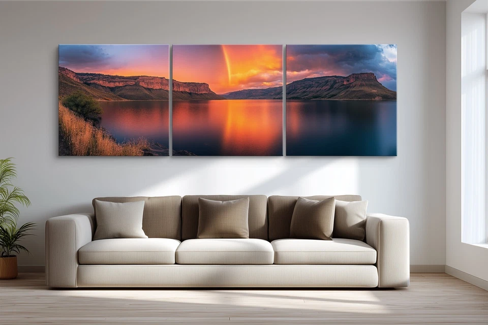 Impresión en lienzo Sunset Between the Cliffs para decoración del hogar, póster artístico de decoración de paredes Foto 3 de 4