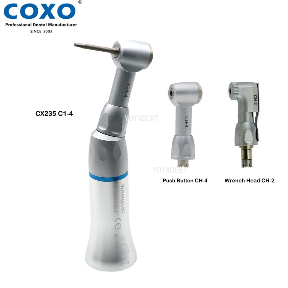 YUSENDENT COXO Dental Contra Angle Low Speed Handstück Push Button Latch Wrench Fit NSK EX