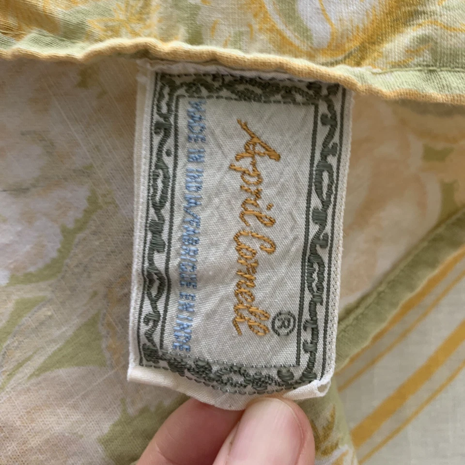 Lote de 2 colchas de algodão com estampa floral amarela e verde Cornell XL de abril - Imagem 4 de 4