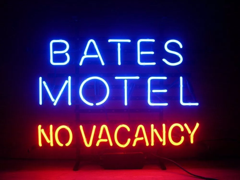 BATES MOTEL NO VACANCY Neon Sign Light Hotel Display Handmade Artwork 19