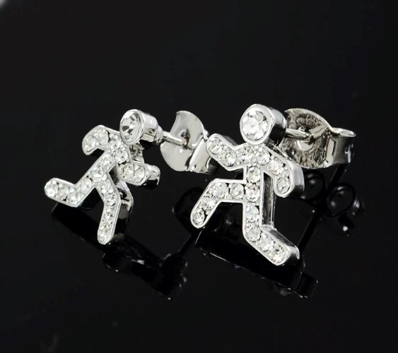 Runners Earrings Made With  Swarovski Crystal Runner Color Charm Jewelry - Imagem 2 de 2