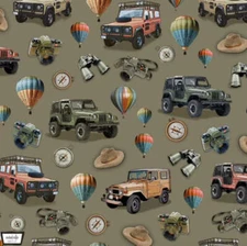 Safari Adventure Khaki Cotton Fabric