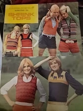 Vintage 1971 Shrink Tank Tops Vests To Crochet & Knit Columbia Minerva Leaflet
