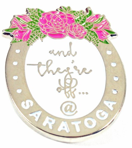 "And They're Off At Saratoga" Lapel Pin - 1.25"