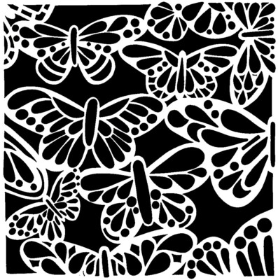 Really Great Stencils, Butterfly Flutter 2, 6'', Background, Layering, Delicate