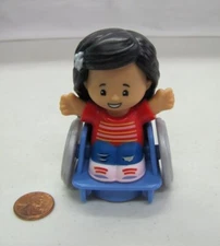 New Fisher Price Little People Girl W/ Black Hair In Wheelchair Student Child