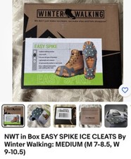 SPIKE ICE CLEATS By Winter Walking: MEDIUM M 7-8.5, W 9-10.5 NWT In Box