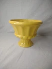 VINTAGE HAEGER YELLOW POTTERY VASE COMPOTE MADE FOR FTD FLORAL #HF 71