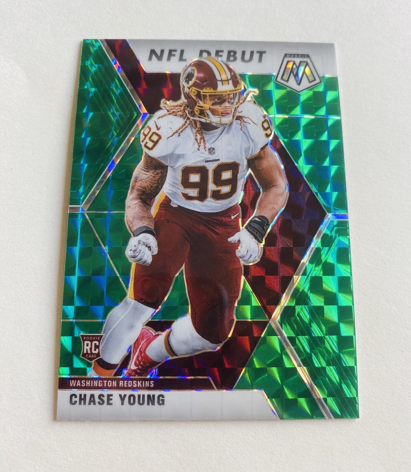 CHASE YOUNG 2020 Panini Mosaic GREEN NFL Debut #272 Rookie RC