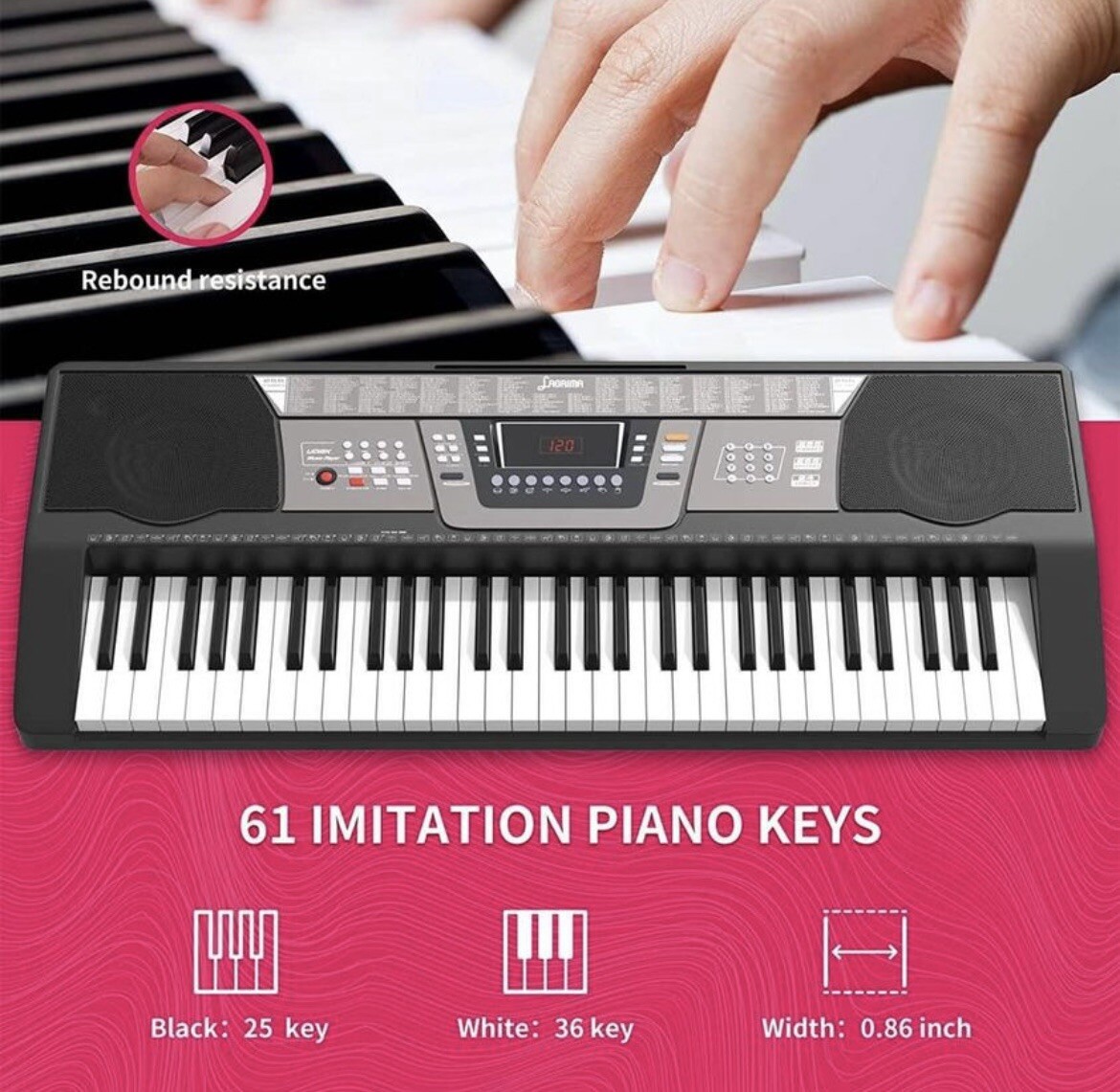 Valentine Gift for kids LAGRIMA LAG440 61 Key Portable Electric Piano