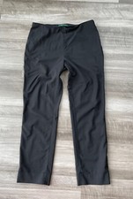 Lauren Ralph Lauren Black Wool Pants Size 6 Straight Leg Stretch Side Zip