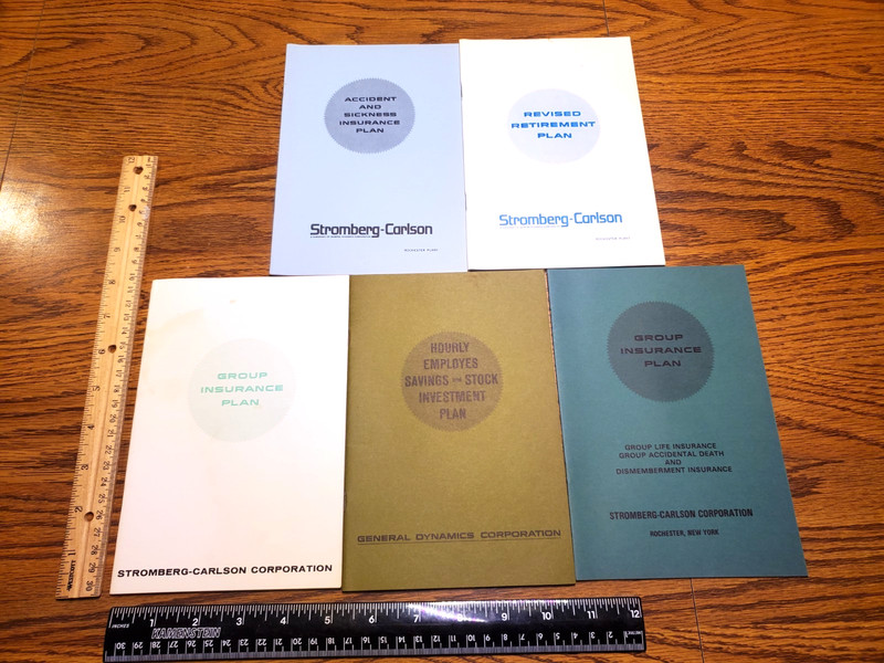 LOT of 5 Vintage Stromberg Carlson EMPLOYEE ONLY Insurance Investment Plan Books
