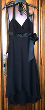 Nine West Little Black Halter Neck Dress Asymmetrical Hem SILK Size 2  EUC